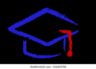 Graduation Cap - (Crayon Effect)