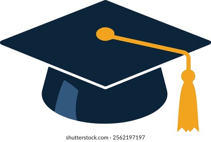 Graduation Cap Design isolated on white background.