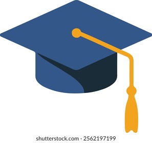 Graduation Cap Design isolated on white background.