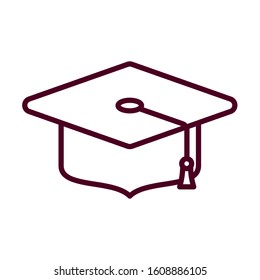 Graduation cap design, University education school college academic ceremony degree and student theme Vector illustration