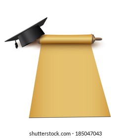 Graduation cap and diploma