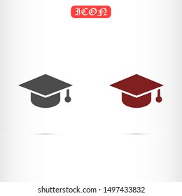 Graduation cap and diploma black web vector icon.Graduation Vector concept illustration for design.Graduation Casual formal and professional vector icon illustration. Graduation flat design vector