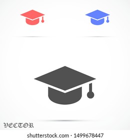 Graduation cap and diploma black web vector icon.Graduation Vector concept illustration for design.Graduation Casual formal and professional vector icon illustration.  