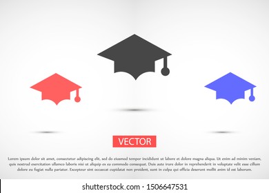 Graduation cap and diploma black web vector icon.Graduation Vector concept illustration for design.Graduation Casual formal and professional vector icon illustration.