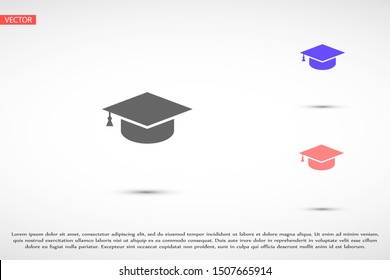 Graduation cap and diploma black web vector icon.Graduation Vector concept illustration for design.Graduation Casual formal and professional vector icon illustration.