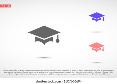 Graduation cap and diploma black web vector icon.Graduation Vector concept illustration for design.Graduation Casual formal and professional vector icon illustration.