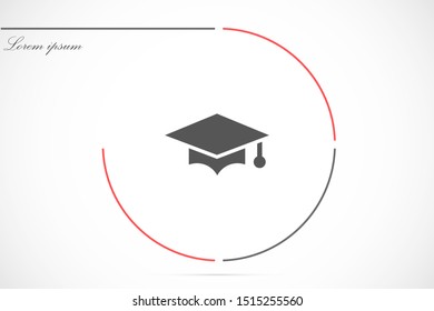 Graduation cap and diploma black web vector icon.Graduation Vector concept illustration for design.Graduation Casual formal and professional vector icon illustration.