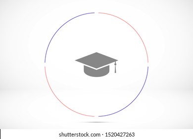 Graduation cap and diploma black web vector icon.Graduation Vector concept illustration for design.Graduation Casual formal and professional vector icon illustration.