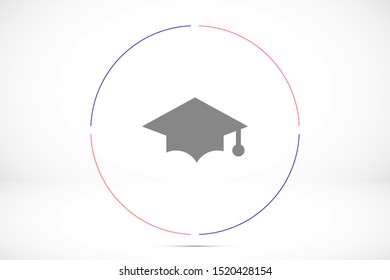 Graduation cap and diploma black web vector icon.Graduation Vector concept illustration for design.Graduation Casual formal and professional vector icon illustration.