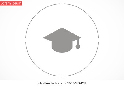 Graduation cap and diploma black web vector icon.Graduation Vector concept illustration for design.Graduation Casual formal and professional vector icon illustration.