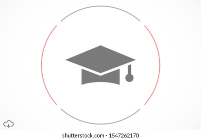 Graduation cap and diploma black web vector icon.Graduation Vector concept illustration for design.Graduation Casual formal and professional vector icon illustration.