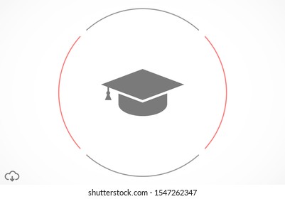 Graduation cap and diploma black web vector icon.Graduation Vector concept illustration for design.Graduation Casual formal and professional vector icon illustration.
