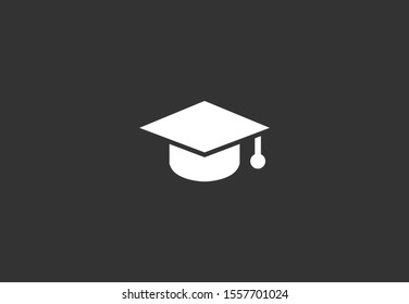 Graduation cap and diploma black web vector icon.Graduation Vector concept illustration for design.Graduation Casual formal and professional vector icon illustration.