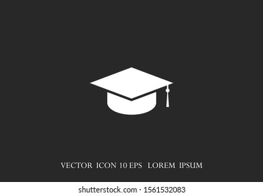 Graduation cap and diploma black web vector icon.Graduation Vector concept illustration for design.Graduation Casual formal and professional vector icon illustration.  