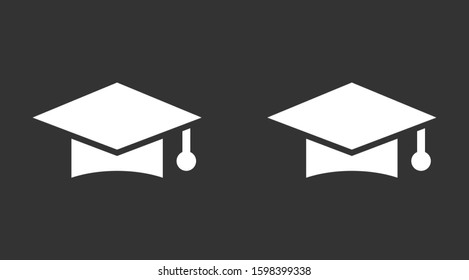 Graduation cap and diploma black web vector icon.Graduation Vector concept illustration for design.Graduation Casual formal and professional vector icon illustration.