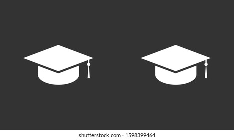 Graduation cap and diploma black web vector icon.Graduation Vector concept illustration for design.Graduation Casual formal and professional vector icon illustration.