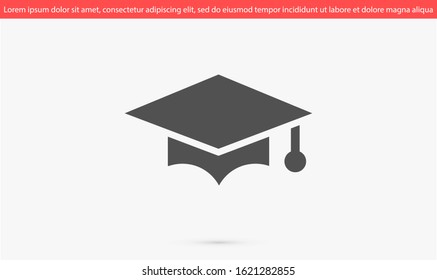 Graduation cap and diploma black web vector icon.Graduation Vector concept illustration for design.Graduation Casual formal and professional vector icon illustration.