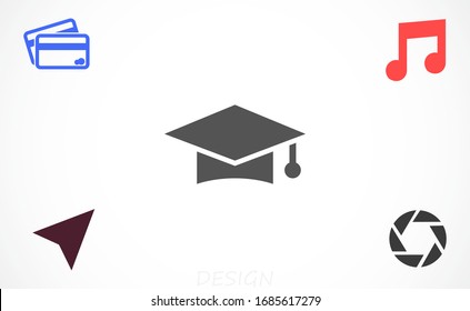 Graduation cap and diploma black web vector icon.Graduation Vector concept illustration for design.Graduation Casual formal and professional vector icon illustration.