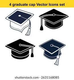 Graduation cap and diploma,  Education Icon of a Graduate.