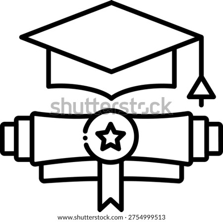 Graduation Cap and Diploma Icon