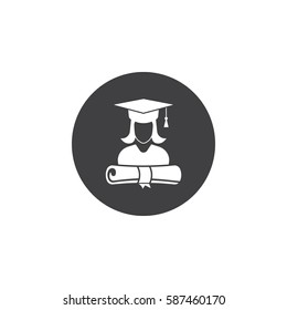 graduation cap and diploma icon of student