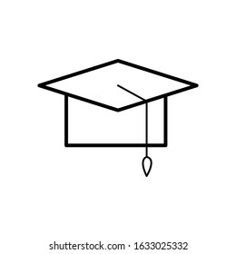 Graduation cap and diploma icon vector on white background