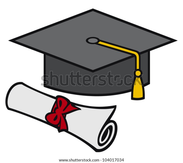 graduation-cap-diploma-mortar-board-hat-stock-vector-royalty-free