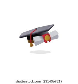 ilustración vectorial de la capa de graduación y diploma
