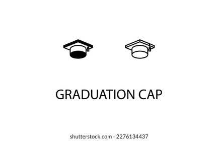 Graduation cap double icon design stock illustration