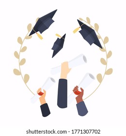 Graduation cap. Education concept. Flat design modern vector illustration concept.