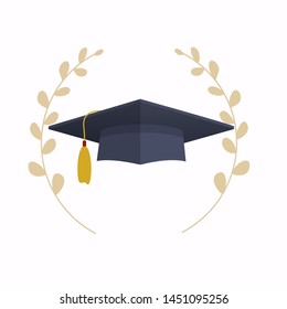 Graduation cap. Education. Flat design modern vector illustration concept.