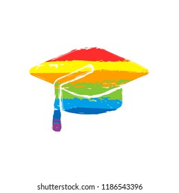 rainbow graduation hat