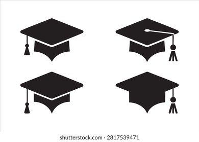 Graduation Cap Education Icon Set for Academic and University Design