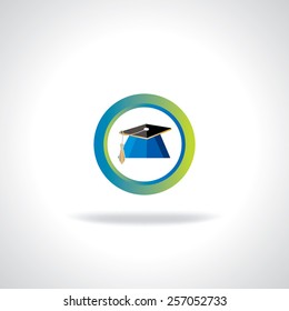 graduation cap education idea vector
