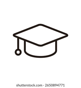 Graduation cap of Education and Learning web icons in line style. School, university, textbook, learning. Vector illustration.