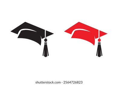 Graduation Cap Education symbol silhouette vector Illustration Design