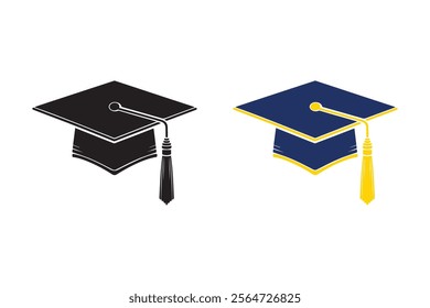 Graduation Cap Education symbol silhouette vector Illustration Design