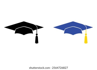 Graduation Cap Education symbol silhouette vector Illustration Design