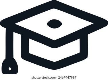Graduierung Cap Bildung Symbolisierung Minimalthema.