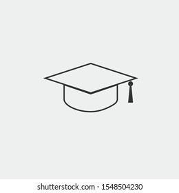 graduation cap education vector icon flat isolated sign