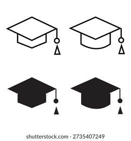 Graduation Cap and Education Vector Icons