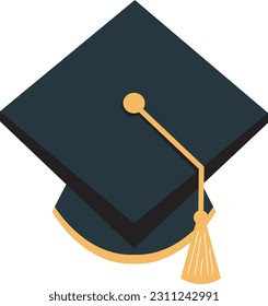 Graduation Cap Fat Icon Illustration