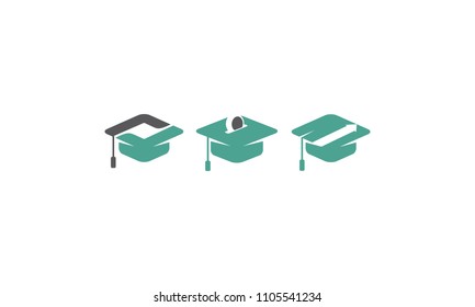 graduation cap and financial vector logo