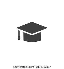 graduation cap flat design for education icon vector illustration