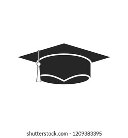 Graduation Cap Flat Icon Stock Vector (Royalty Free) 1209383395 ...