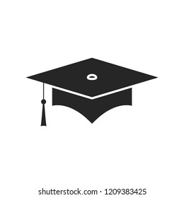 Graduation cap flat icon