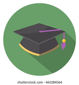 graduation cap flat icon