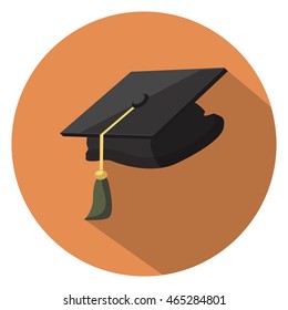 graduation cap flat icon