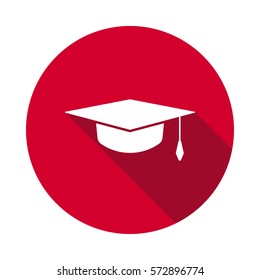 Graduation cap flat icon