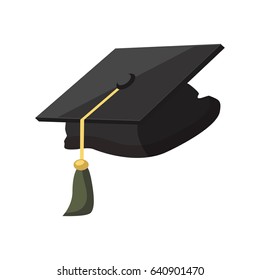 graduation cap flat icon